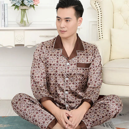 Men's Silk Satin Pajama Sets - Long Sleeve, Short Sleeve, and Shorts Options