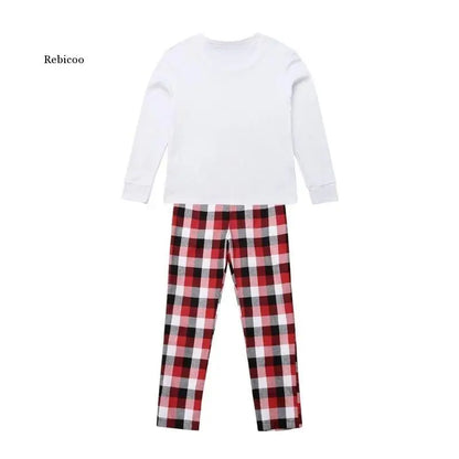 Men and Women New Christmas Pajamas for Family Home Wear Long-Sleeved Pajamas Matching Family Outfits