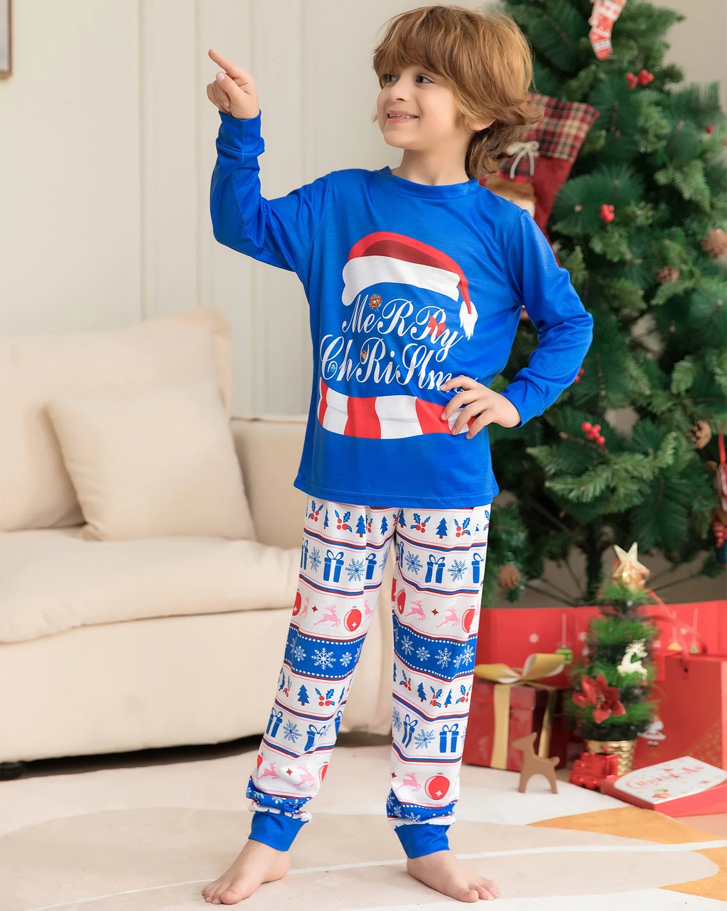 Family Christmas Pajamas Matching Clothes Set 2023 Xmas Father Mother Kids Outfit Dad Mom And Daughter Son Sleepwear Family Look