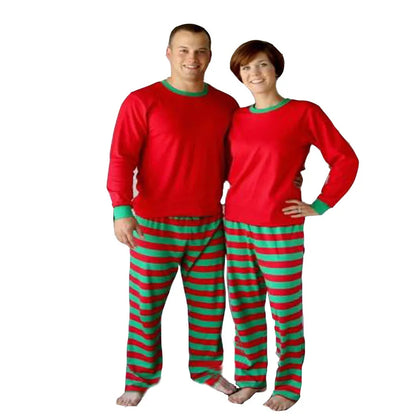 2023 Christmas Pajamas Set Striped Print Family Matching Clothes Soft 2 Pcs Sleepwear Xmas Outfit