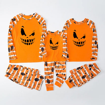 New Halloween Family Pajamas Comfortable Family Matching Outfits Fashion Orange Grimace Quality Fabric Parent Child Home Clothes