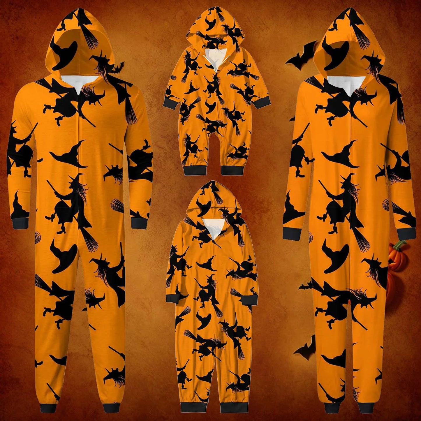 Happy Halloween Witch Family Matching Outfits Mom Daughter Dad Son Cute Soft Pajamas Set Baby Rompers Family Look Sleepwear