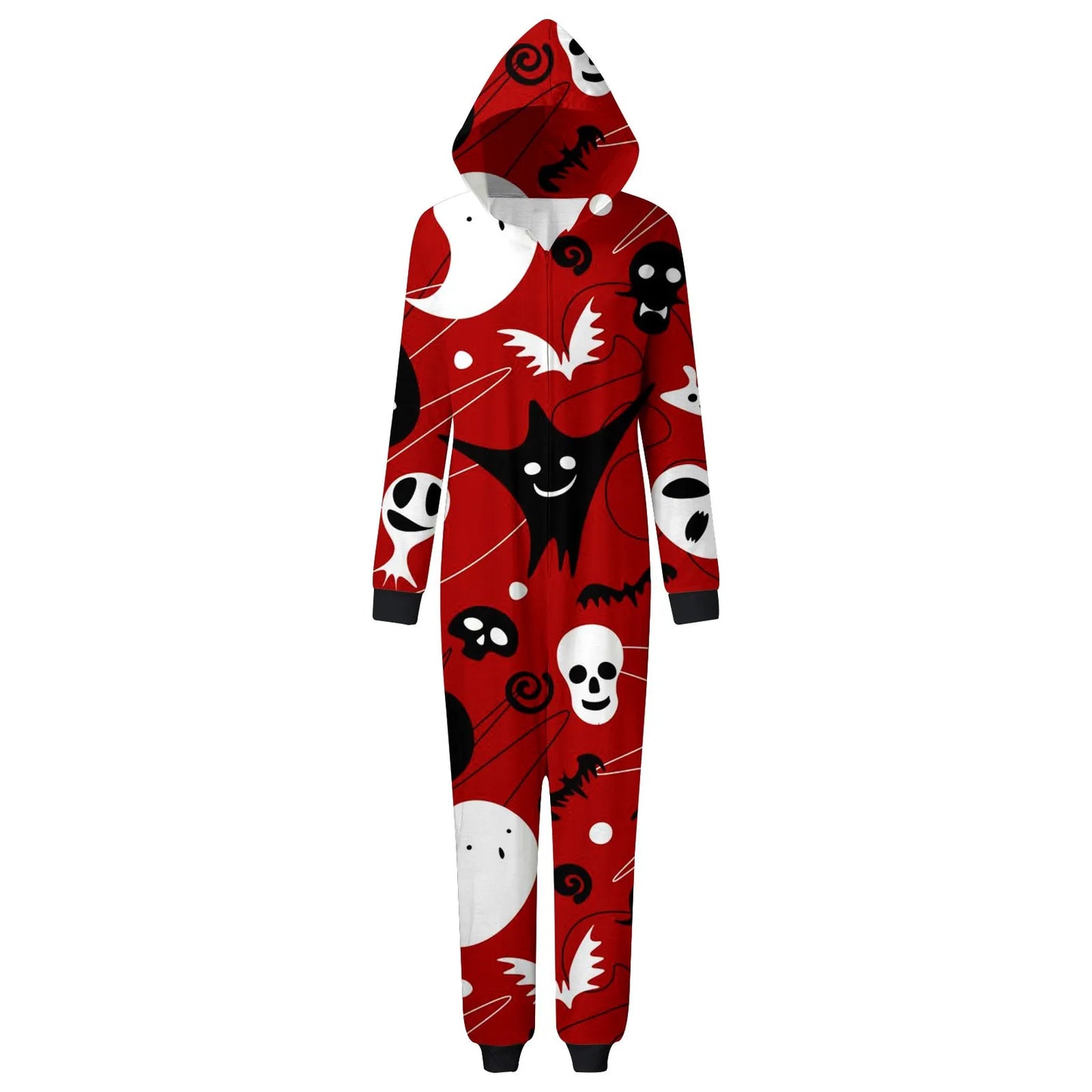 2024 New Family Halloween Matching Outfits Zipper Jumpsuit Parent-child Pajamas Set Soft Cute Sleepwear Family Look Pyjamas